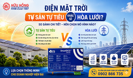 Điện mặt trời tự sản tự tiêu khác gì điện mặt trời hòa lưới? Nên chọn mô hình nào năm 2026?