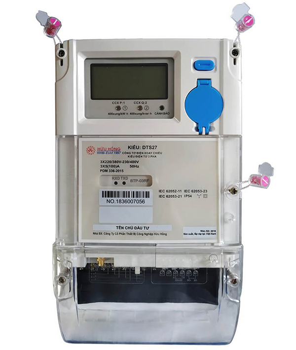 Công tơ điện tử 3 pha 4 dây trực tiếp 1 biểu giá 5(100)A - DTS27