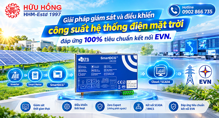 Giải pháp giám sát và điều khiển công suất điện mặt trời đáp ứng 100% tiêu chuẩn kết nối EVN