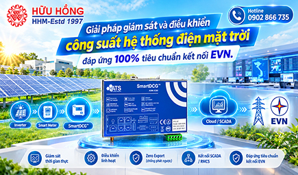 Giải pháp giám sát và điều khiển công suất điện mặt trời đáp ứng 100% tiêu chuẩn kết nối EVN