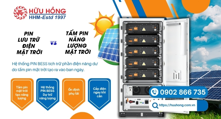 phân biệt pin lưu trữ điện mặt trời và tấm pin năng lượng mặt trời