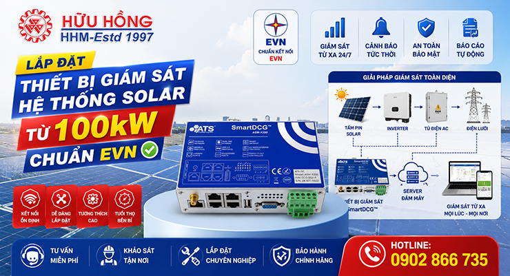 Lắp thiết bị giám sát điện mặt trời từ 100kW chuẩn EVN