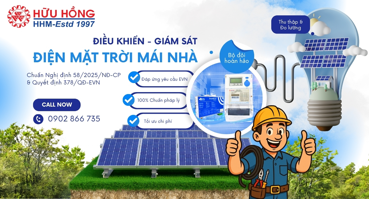 Điều khiển giám sát điện mặt trời mái nhà