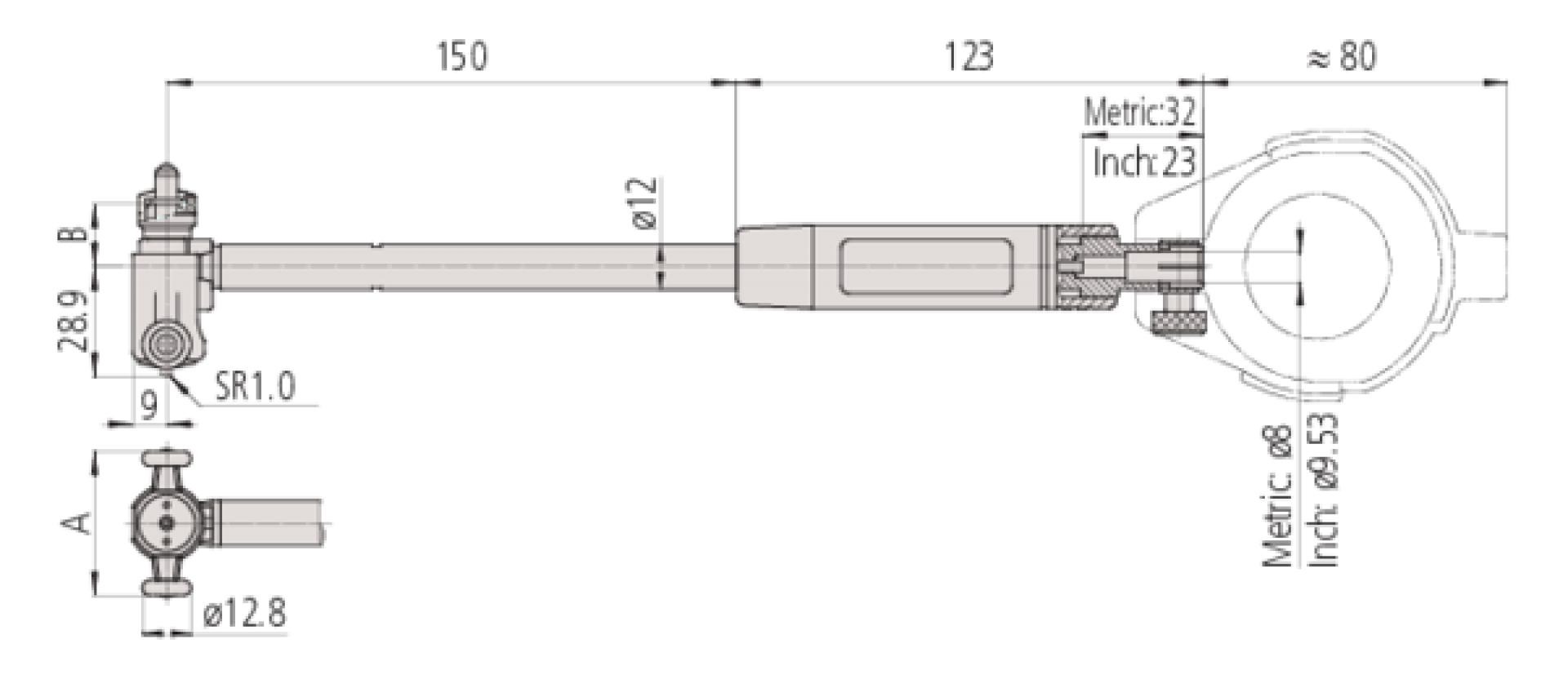 Đồng Hồ Đo Lỗ Đo Trong 2 Chấu 50-150mm, 0,001mm Mitutoyo 511-723-20 11 Chi tiết các bộ phận