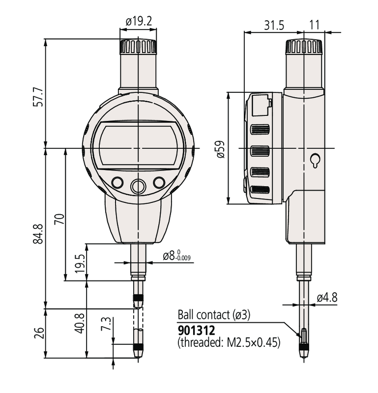 Đồng Hồ So Điện Tử, Digital Indicator ID-C, ANSI/AGD Inch/Metric, 1", 0,00005", Flat Back Mitutoyo 543-472B 14 dong ho so 543 474 bs1