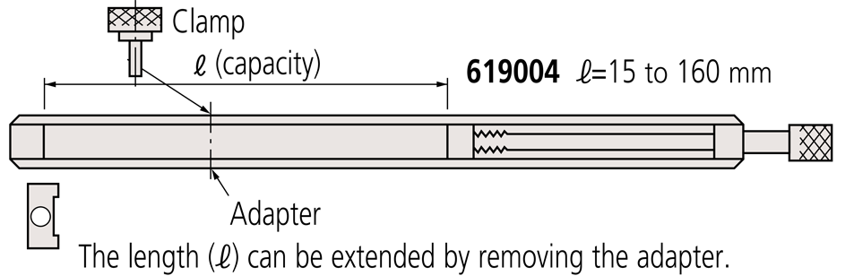 Thanh gá kẹp căn mẫu 15-160mm Mitutoyo 619004 7 619004 2